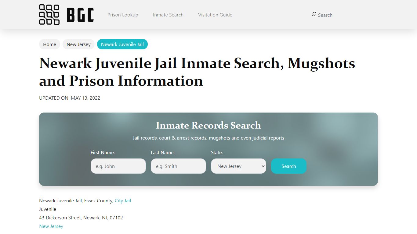 Newark Juvenile Jail Inmate Search, Mugshots, Visitation ...